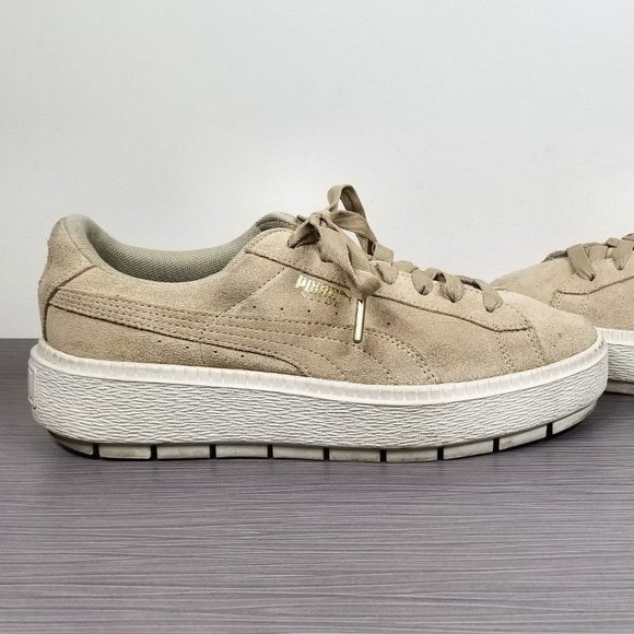 Puma Suede Platform Rugged W Creeper, Safari & Marshmallow, Womens Size 9 / 40 - Picture 7 of 10
